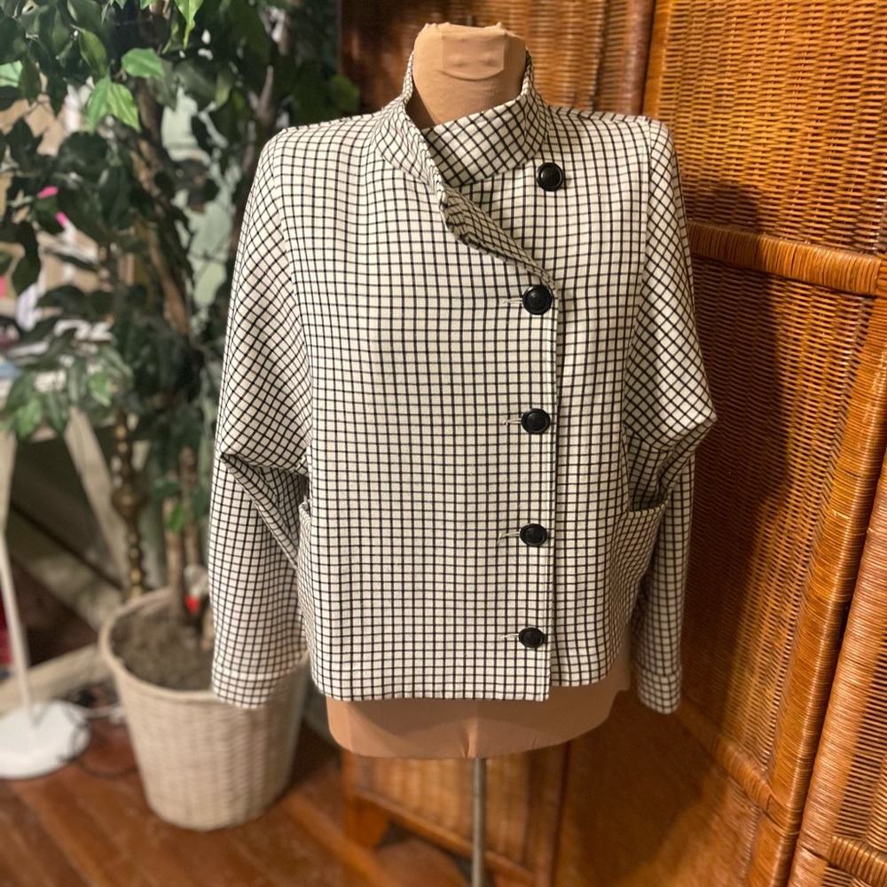 Cabi Blazer Window Pane Jacket Size M